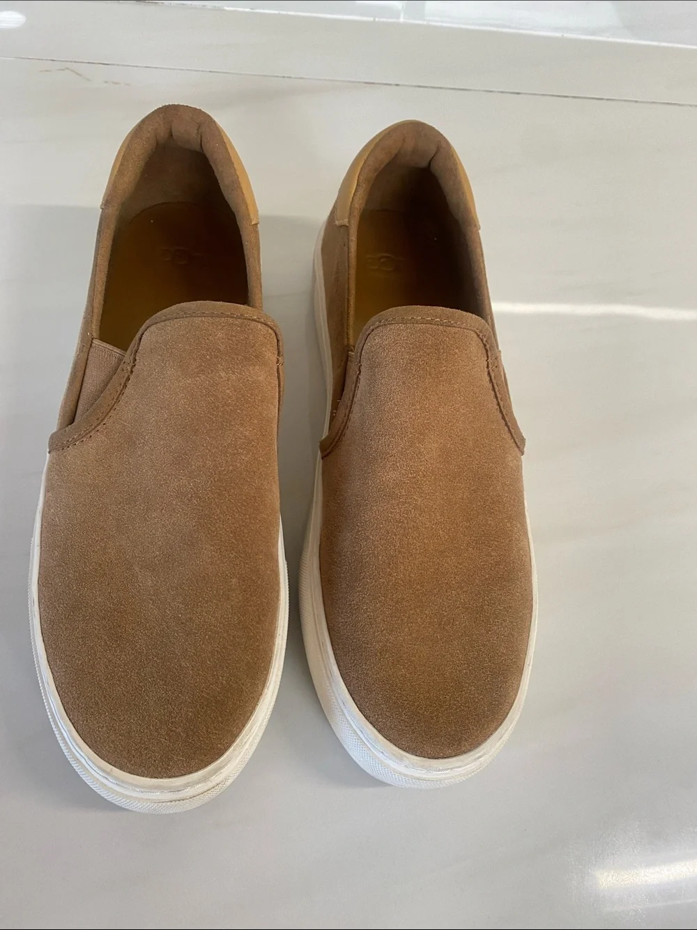 UGG Women's Suede Slip-On Loafers in Chestnut Brown